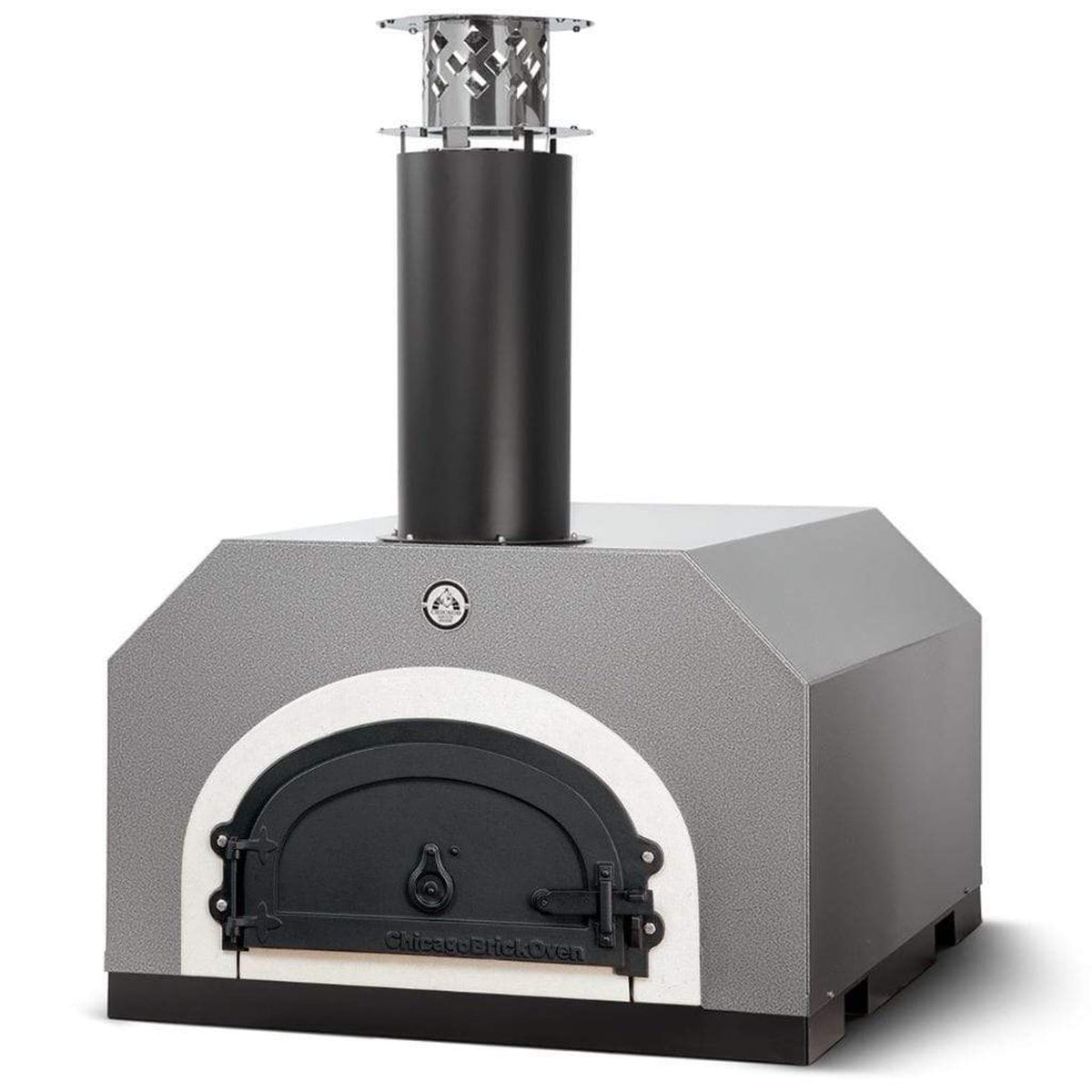 Chicago Brick Oven CBO-500 27" x 22" Cooking Surface, Preassembled Wood Fired Countertop Pizza Oven With Silver Vein Hood - View 2