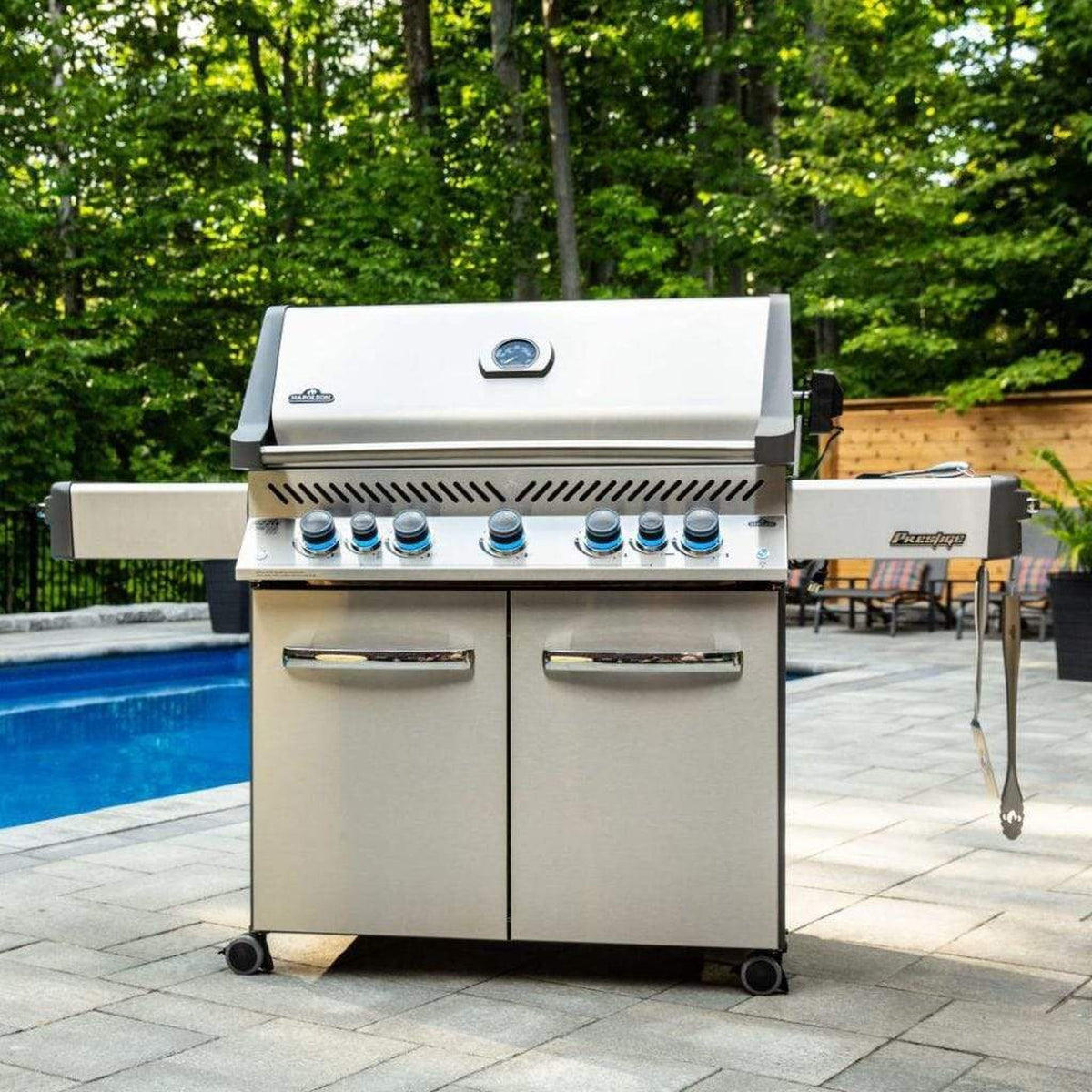 Napoleon 75" Prestige 665 RSIB Freestanding Gas Grill with Infrared Rear Burner & Infrared Side Burner - View 4