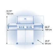 Napoleon Prestige PRO 500 67" Freestanding Natural Gas Grill With Infrared Side and Rear Burners - View 12