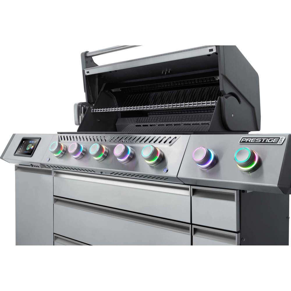 Napoleon Prestige PRO 665 Elite 77" 5 Main Burners Freestanding Natural Gas Grill With Smart Technology & Electric Smoker Box