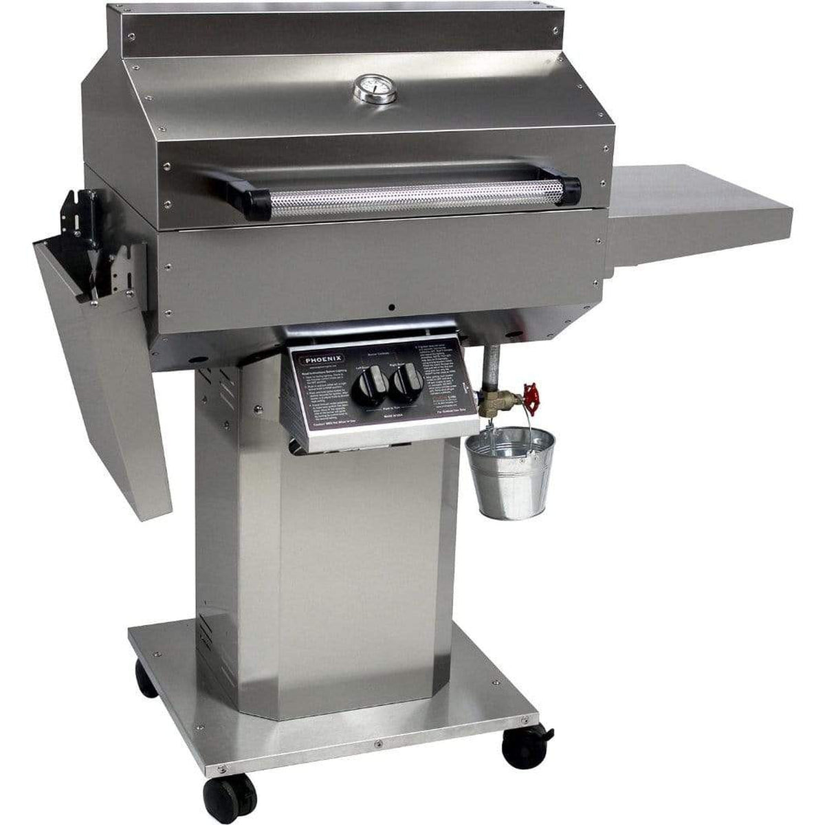 Phoenix Grills 52" Riveted Stainless Steel 2-Burner Liquid Propane Gas Grill on Pedestal Cart - View 1