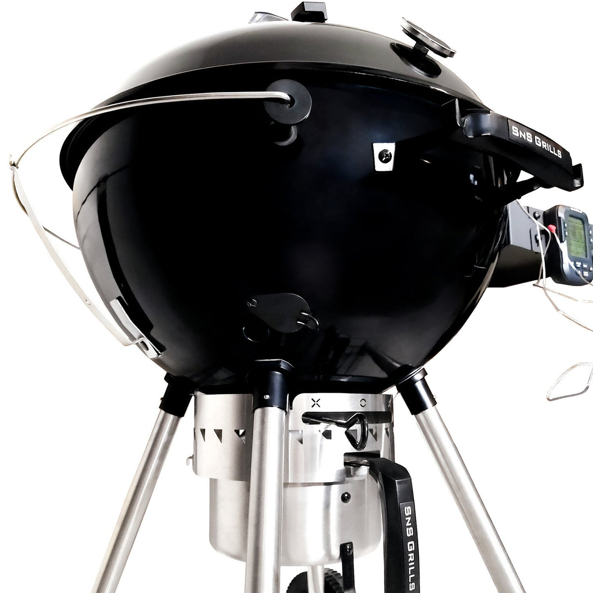 Sns Grills 22" Black Slow 'N Sear Kettle Charcoal Grill w/ Side Shelf - View 2
