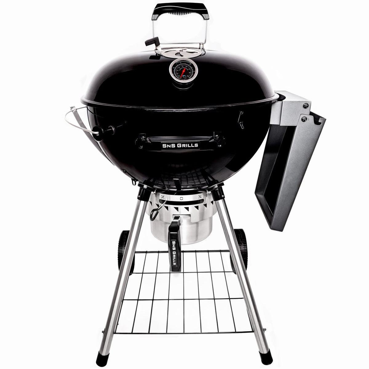 Sns Grills 22" Black Slow 'N Sear Kettle Charcoal Grill w/ Side Shelf - View 1