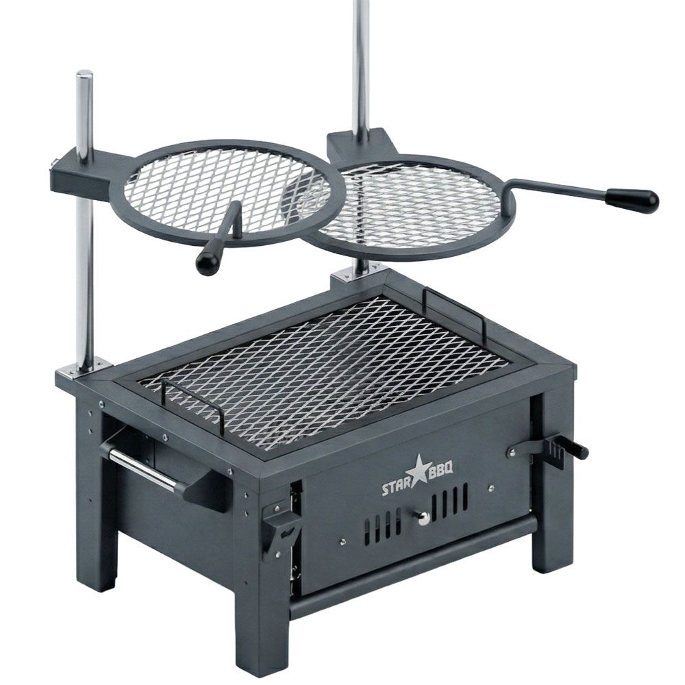 Sunstone StarBBQ 24" Countertop Charcoal Griller Base w/Post-Mount Griller Rim & ExGrate Cooking Grate