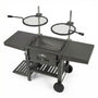 Sunstone StarBBQ 24" Charcoal Griller Base w/Post-Mount Griller Rim & ExGrate Cooking Grate on Rolling Cart
