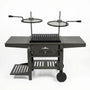 Sunstone StarBBQ 24" Charcoal Griller Base with Post-Mount Griller Rim & Raised Sear Rim Insert & Rolling Cart