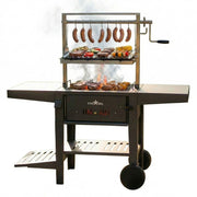 Sunstone StarBBQ 24" Charcoal Griller Base with Santa Maria Rim & Raised Sear Rim Insert on BBQ Cart (Deluxe)