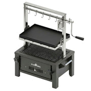 Sunstone StarBBQ 24" Charcoal Griller Base with Santa Maria Rim & Raised Sear Rim Insert on BBQ Cart (Standard)