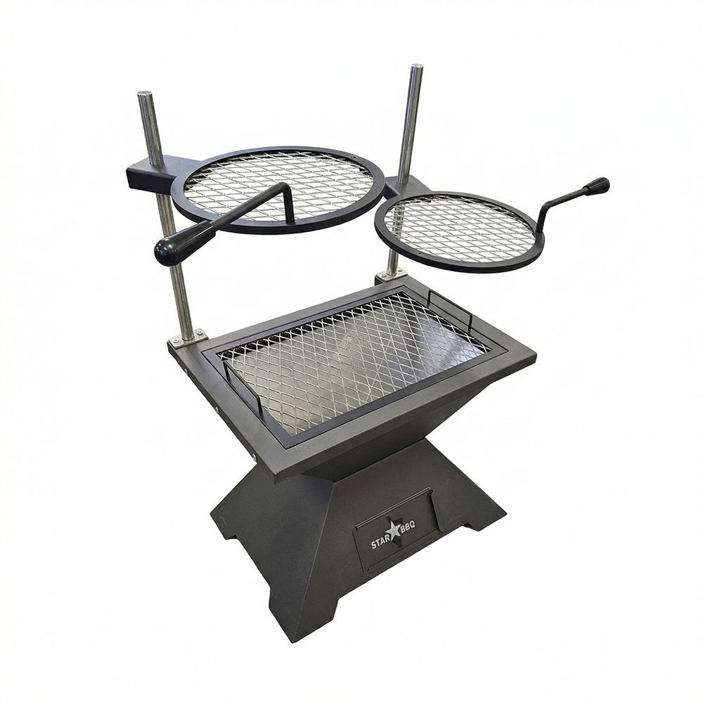 Sunstone StarBBQ 24" Smokeless Fire-Pit Base With Post-Mount Griller Rim & ExGrate Cooking Grate