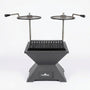 Sunstone StarBBQ 24" Smokeless Fire-Pit Base With Post-Mount Griller Rim & the Raised Sear Rim Insert