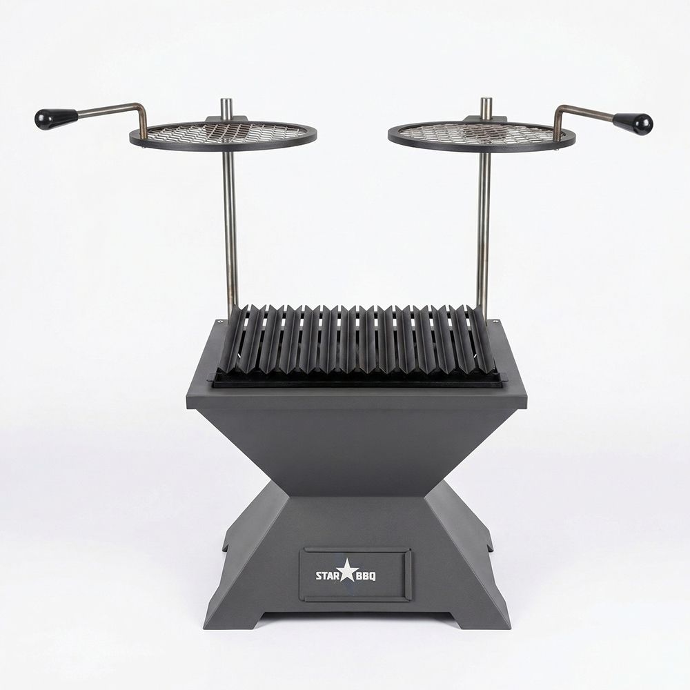 Sunstone StarBBQ 24" Smokeless Fire-Pit Base With Post-Mount Griller Rim & the Raised Sear Rim Insert