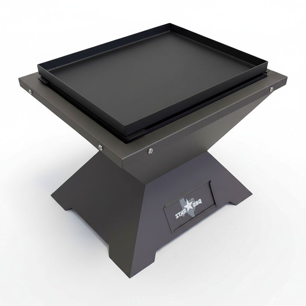 Sunstone StarBBQ 24" Smokeless Fire-Pit Base with Base Rim & the Raised Solid Steel Griddle