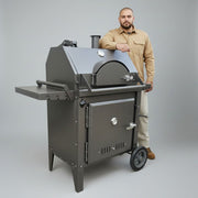Sunstone StarBBQ 34" Charcoal Smoker & Pizza Oven Combo Griller Cart